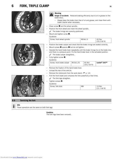KTM 690 SMC Motorcycle Service Manual sample page with technical illustrations
