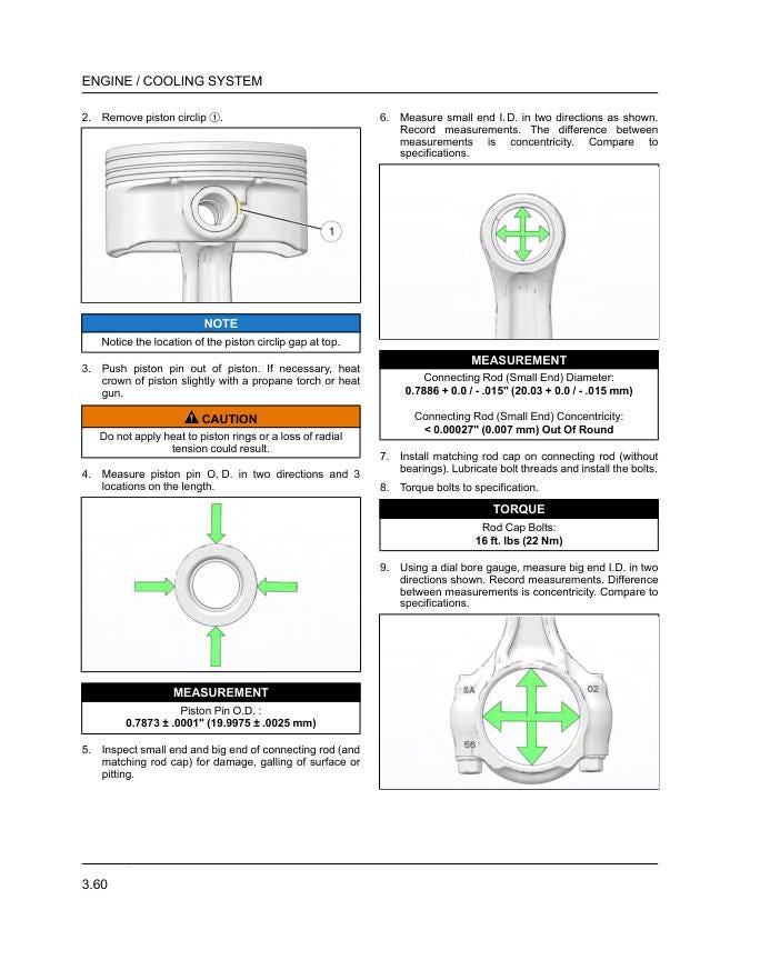 Polaris Sportsman XP 850 1000 ATV Service Manual sample page with diagrams and specifications