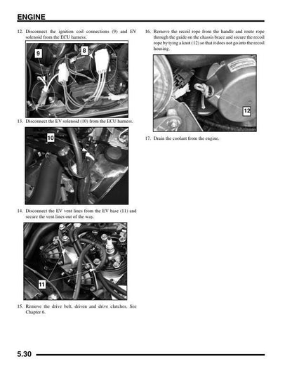 Polaris RMK Switchback Touring Dragon Snowmobile Service Manual sample page showing repair procedures