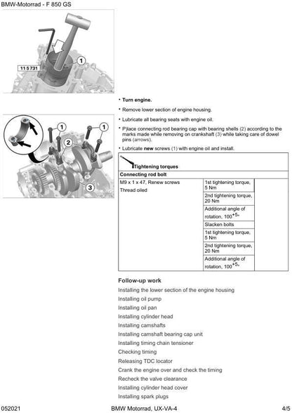 BMW F850 GS K81 Motorcycle Service Manual sample page from service manual