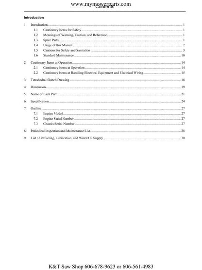 Cub Cadet 7530 7532 Tractor Service Manual sample page with diagrams and specifications