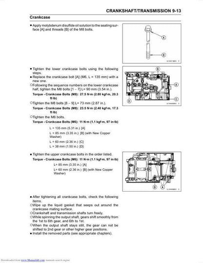 Kawasaki Ninja 300 Motorcycle Service Manual sample page showing repair procedures