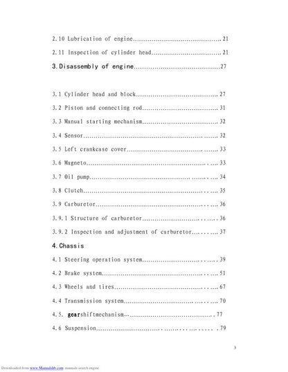 HiSun HS500 ATV Service Manual sample page from service manual