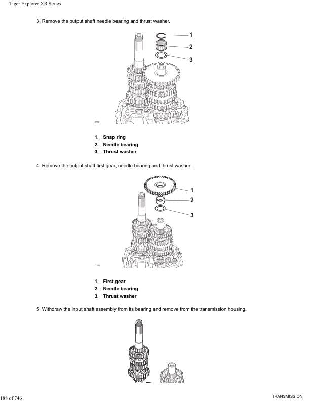 Triumph Tiger Explorer XR XRX XRT Service Manual sample page showing repair procedures