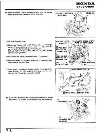 Honda BF75A BF90A Outboard Service Manual sample page from service manual