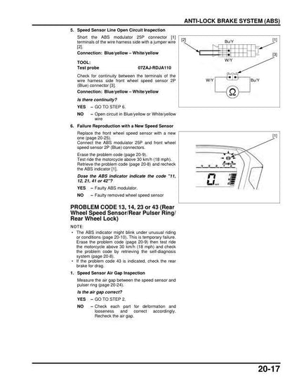 Honda NC 700 Motorcycle Service Manual sample page with service data and tables