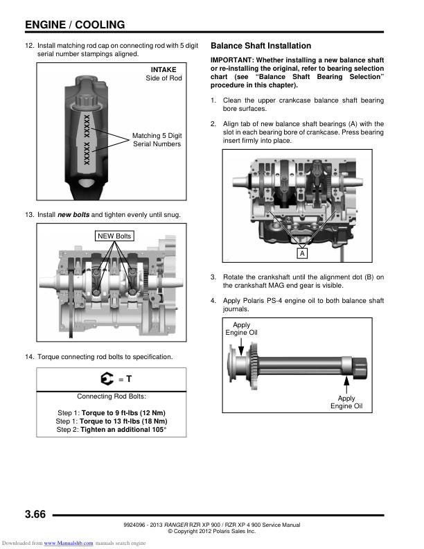Polaris RZR 900 EPS XP XP4 UTV Service Manual sample page showing repair procedures