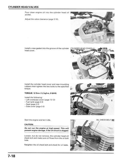 Honda XR80R XR100R Motorcycle Service Manual sample page from the repair manual
