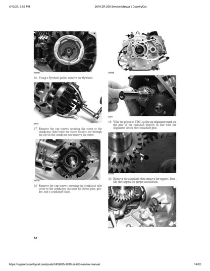 Arctic Cat ZR200 Snowmobile Service Manual sample page with diagrams and specifications