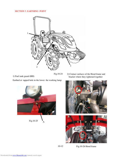 TYM T303 T353 HST Compact Tractor Service Manual sample page with service data and tables