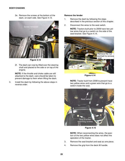 Cub Cadet I Series Tractor Service Manual sample page with technical illustrations