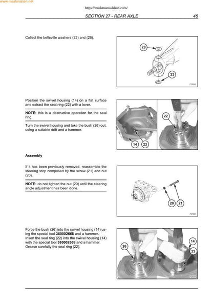 Case 580 590 695 SR Service Manual sample page with service data and tables