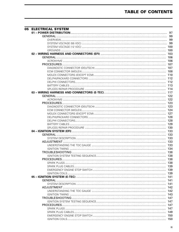 Skidoo Backcountry 600 850 Snowmobile Service Manual sample page with diagrams and specifications