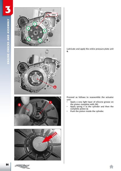 Beta Motorcycle RR Race X-Pro 125 200 Service Manual sample page with technical illustrations
