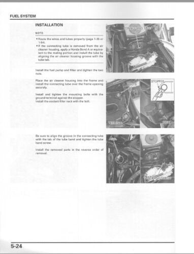 Honda Shadow VT1100 Motorcycle Service Manual sample page with diagrams and specifications