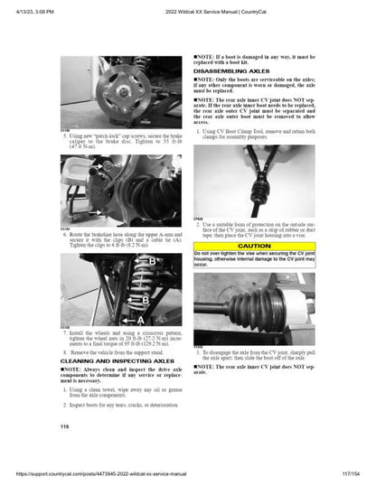 Arctic Cat Wildcat XX UTV Service Manual sample page from the repair manual