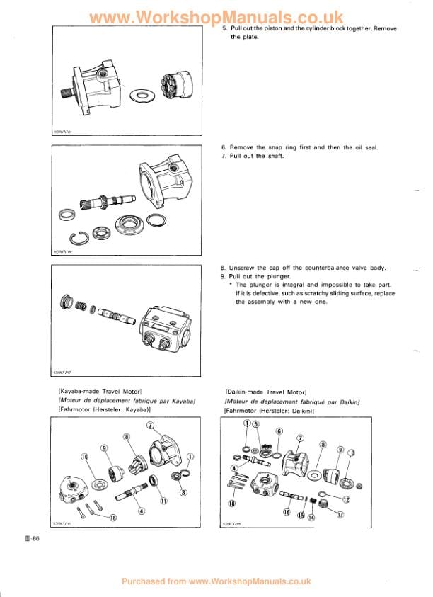 Kubota KH 36 41 51 61 66 91 101 151 Excavator Service Manual sample page showing schematics and diagrams