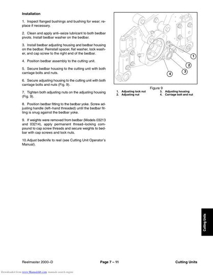 Toro Reelmaster 2000 D Mower Service Manual sample page showing schematics and diagrams