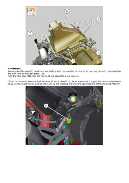 Ducati Panigale SBK 959 E4 Motorcycle Service Manual table of contents