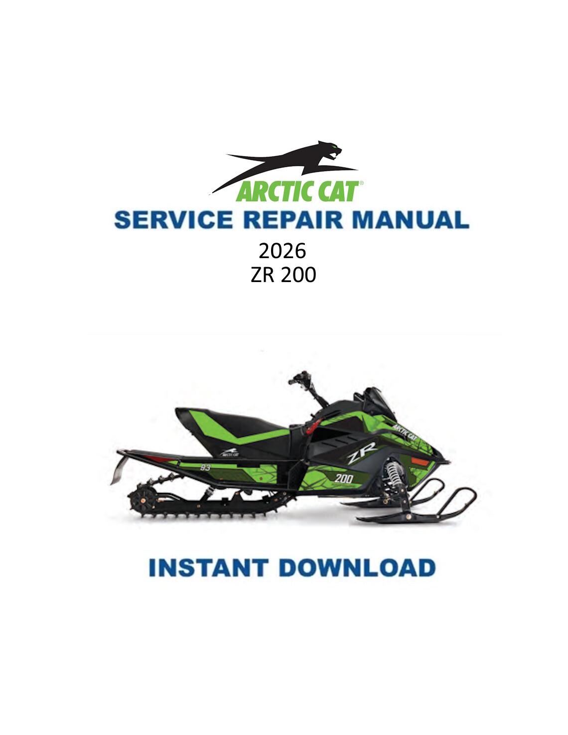 Arctic Cat ZR 200 Snowmobile Service Manual 2026 - Service Manual PDF Instant Download