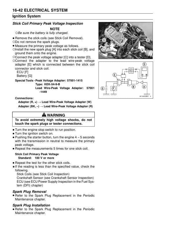 Kawasaki Ninja ZX-10R Motorcycle Service Manual sample page from the repair manual