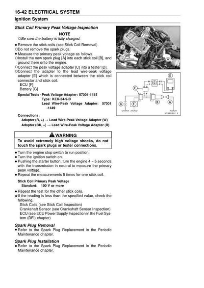 Kawasaki Ninja ZX-10R Motorcycle Service Manual sample page from the repair manual