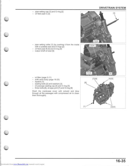 Honda Pioneer SXS700 M2 M4 UTV Service Manual sample page from the repair manual