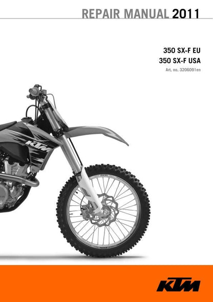 KTM SXF 350 Motorcycle Service Manual factory service manual title page