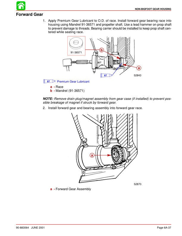 Mercury 30 40 EFI Outboard Service Manual sample page from the repair manual