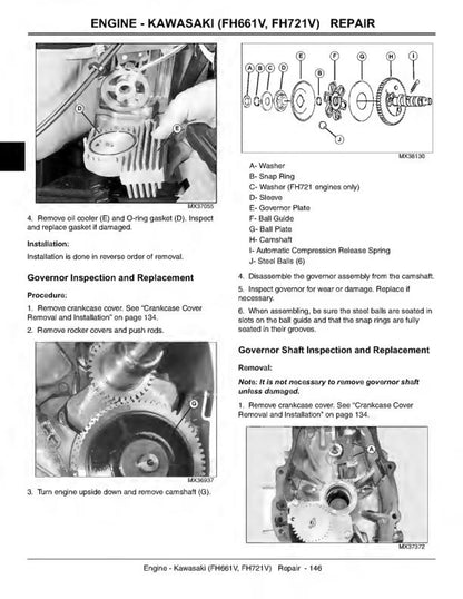 John Deere X300 X304 X320 X324 X340 X360 Tractor Service Manual sample page showing repair procedures