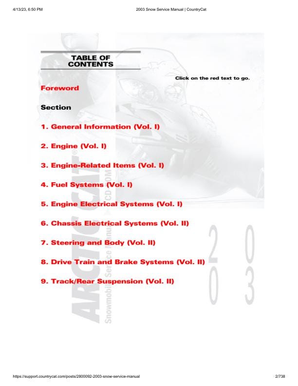 Arctic Cat Firecat F5 F7 ZL ZR Pantera Snowmobile Service Manual factory service manual title page