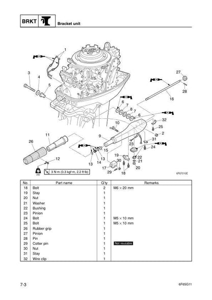 Yamaha E40 G J Outboard Service Manual sample page from the repair manual