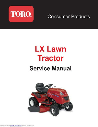 Toro LX420 LX425 LX500 Lawn Tractor Service Manual factory service manual title page