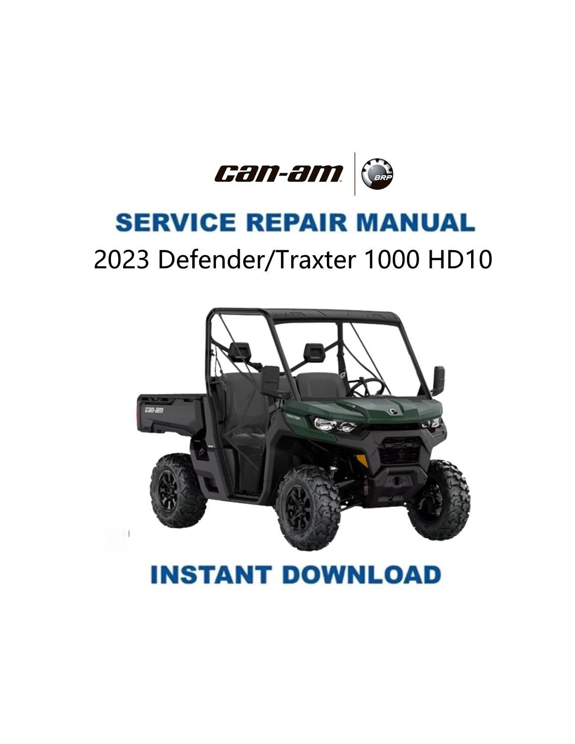 Can-Am Defender Traxter HD10 Max 1000 Service Manual 2023-2025 - Service Manual PDF Instant Download