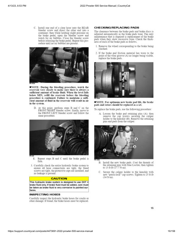 Arctic Cat Prowler 500 UTV Service Manual sample page from service manual