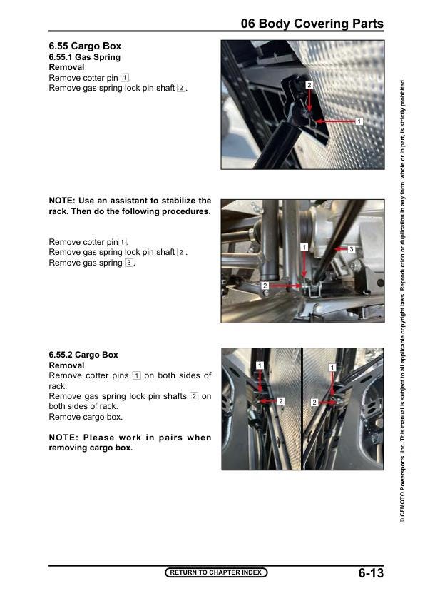 CFMOTO UFORCE 600 UTV Service Manual sample page from the repair manual