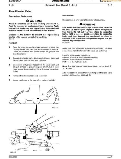 JCB 2CX Backhoe Loader Service Manual sample page from service manual