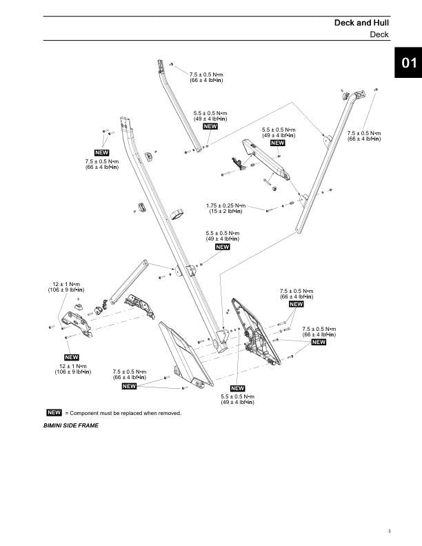 Sea-Doo Switch Pontoon Boat Service Manual sample page with technical illustrations