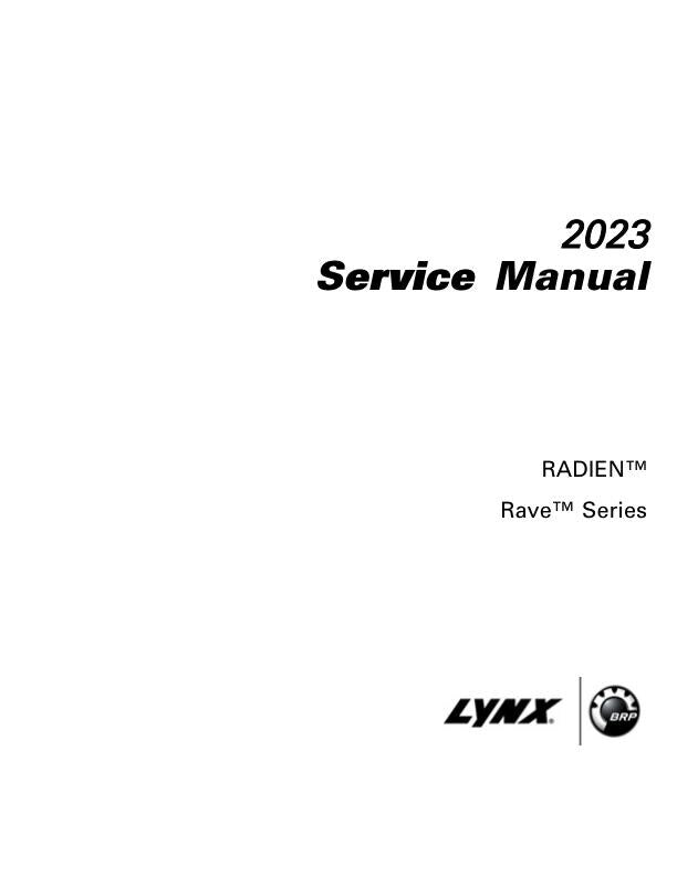 Lynx RAVE RE Enduro 600 850 Snowmobile Service Manual factory service manual title page
