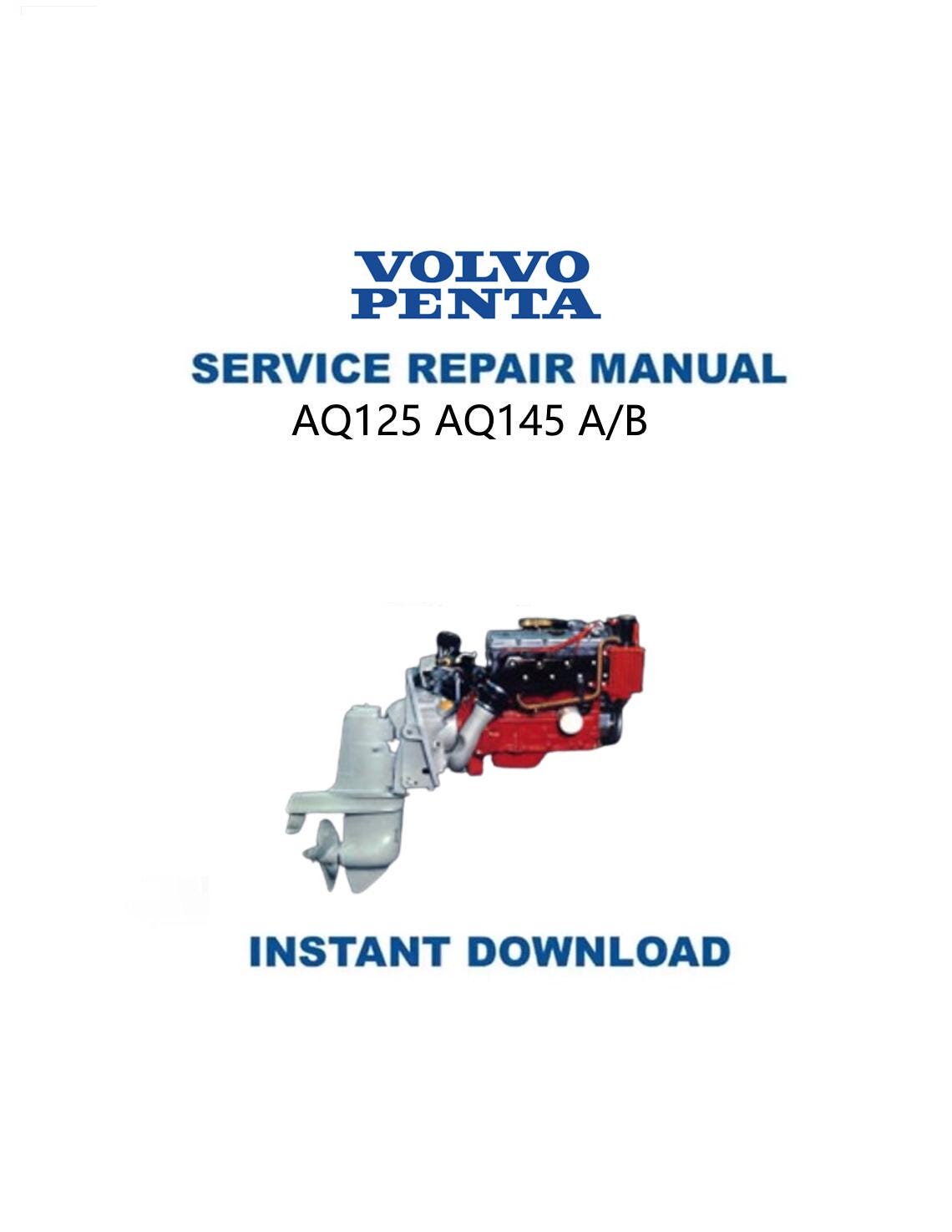 Volvo Penta AQ125 AQ145 A/B Engine Service Manual - Service Manual PDF Instant Download