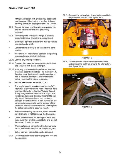 Cub Cadet 1000 1500 Tractor Service Manual sample page from the repair manual