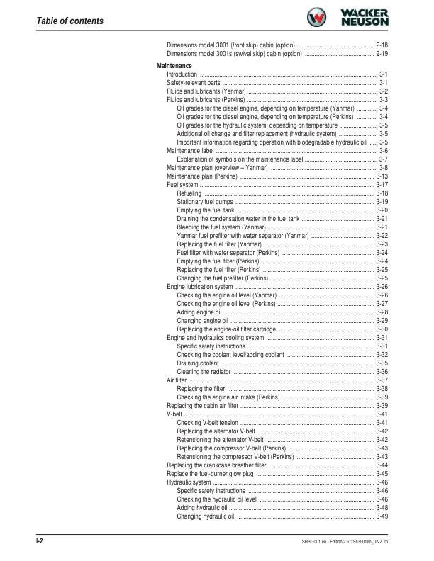 Wacker Neuson 3001 Dumper Service Manual sample page from service manual