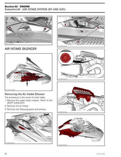 Skidoo Renegade 600 850 900 Snowmobile Service Manual sample page with technical illustrations