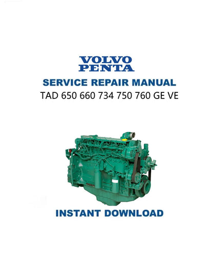Volvo Penta TAD 650 660 734 750 760 Service Manual - Service Manual PDF Instant Download