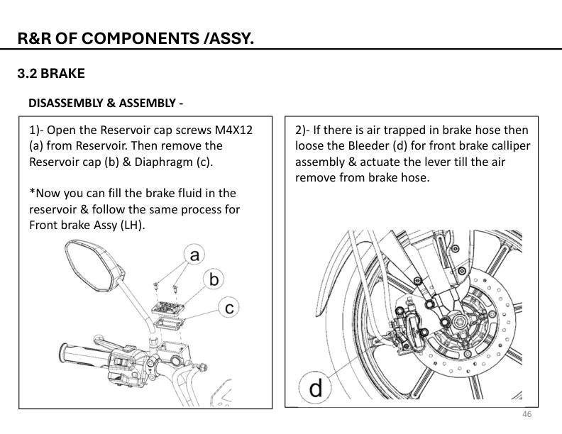 Revolt RV400 Electric Motorcycle Service Manual sample page from service manual