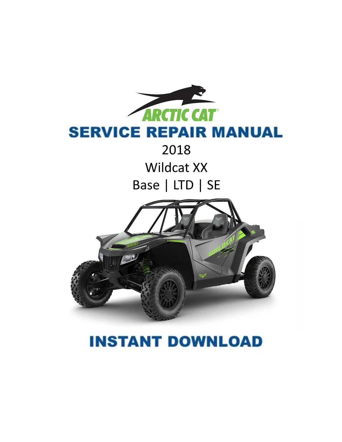 Arctic Cat Wildcat XX UTV Service Manual 2018 - Service Manual PDF Instant Download