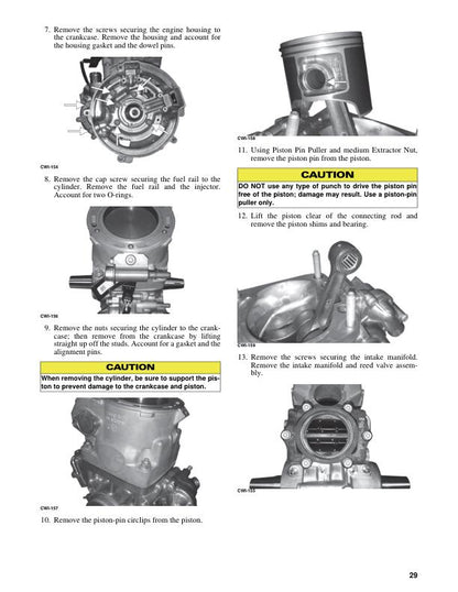 Arctic Cat Norseman Riot Touring ZR M 400 Snowmobile Service Manual sample page showing repair procedures