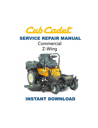 Cub Cadet Z Wing Mower Service Manual - Service Manual PDF Instant Download