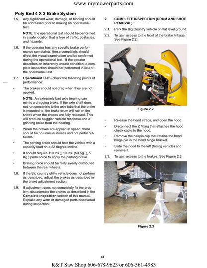 Cub Cadet Big Country 4x2 6x2 Utility Vehicle Service Manual sample page showing schematics and diagrams