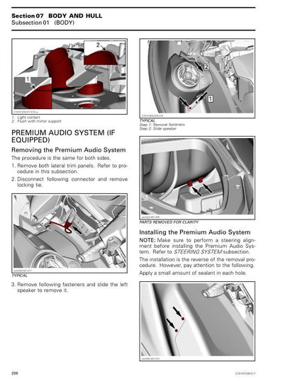 Sea-Doo RXP Service Manual sample page showing schematics and diagrams